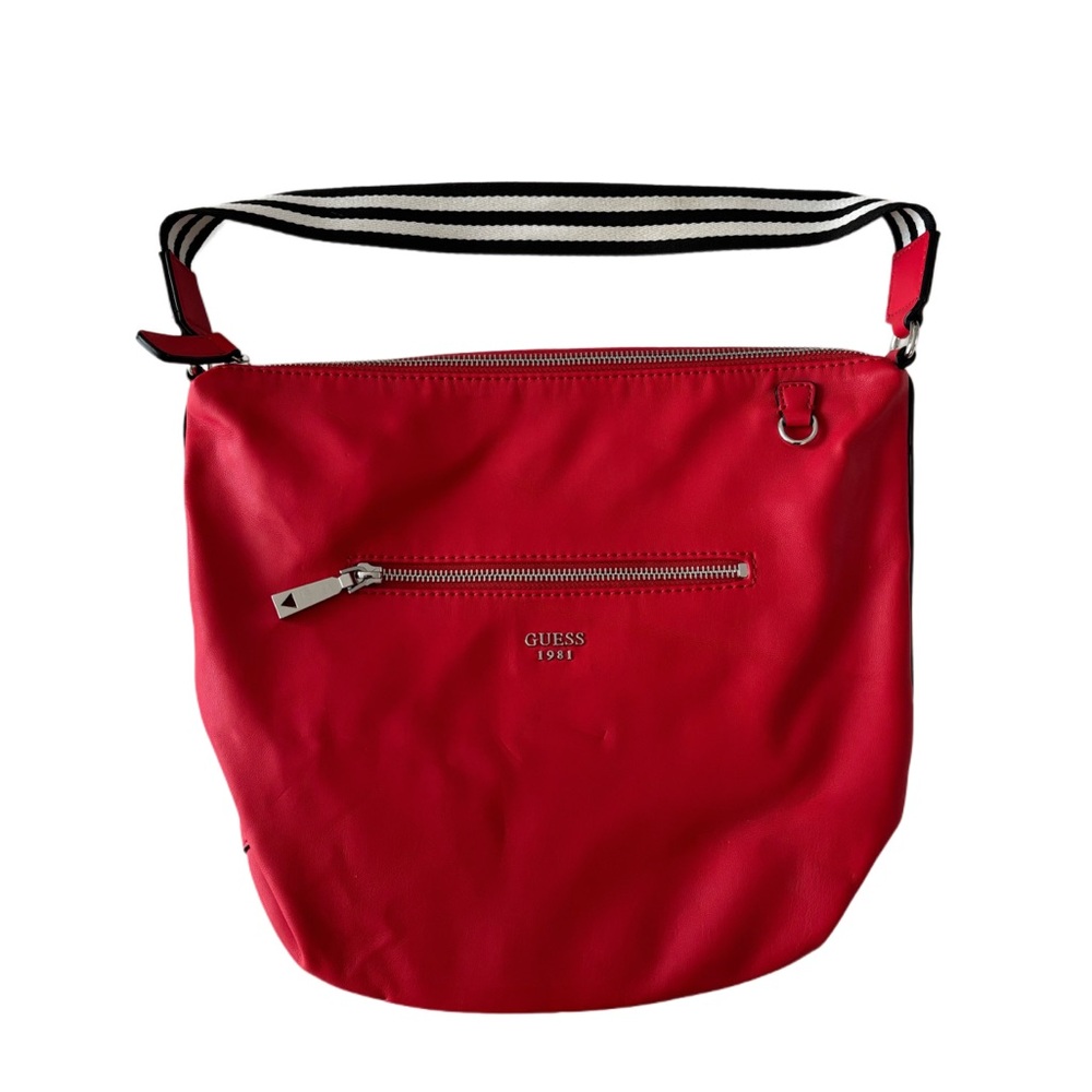 Vintage Guess 1981 Red Soft Leather Shoulder Bag - Picture 7 of 11